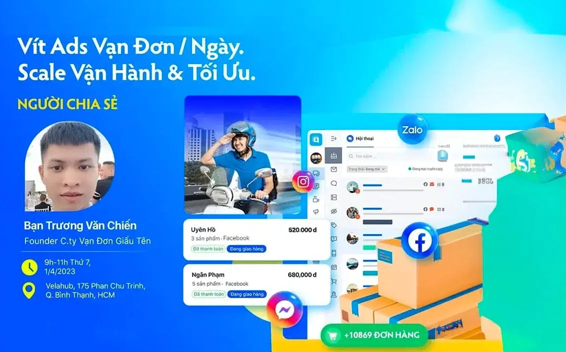 Khóa Học ADS, Scale Đơn, Tối ưu quảng cáo Facebook và Vận hành shop - Trương Văn Chiến